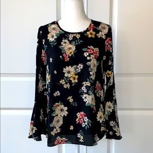 Black Floral Vince Camuto Blouse